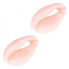 Cowrie shell bead 17x10mm Sweet lilac rose